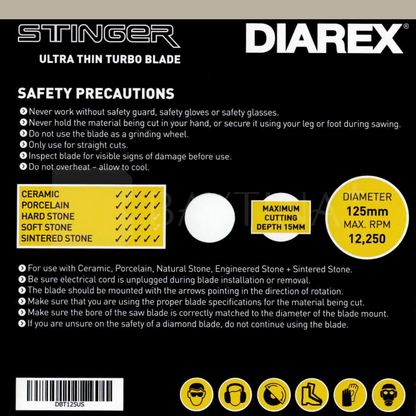 [DIAREX] STINGER Ultra Thin Turbo Blade 125mm