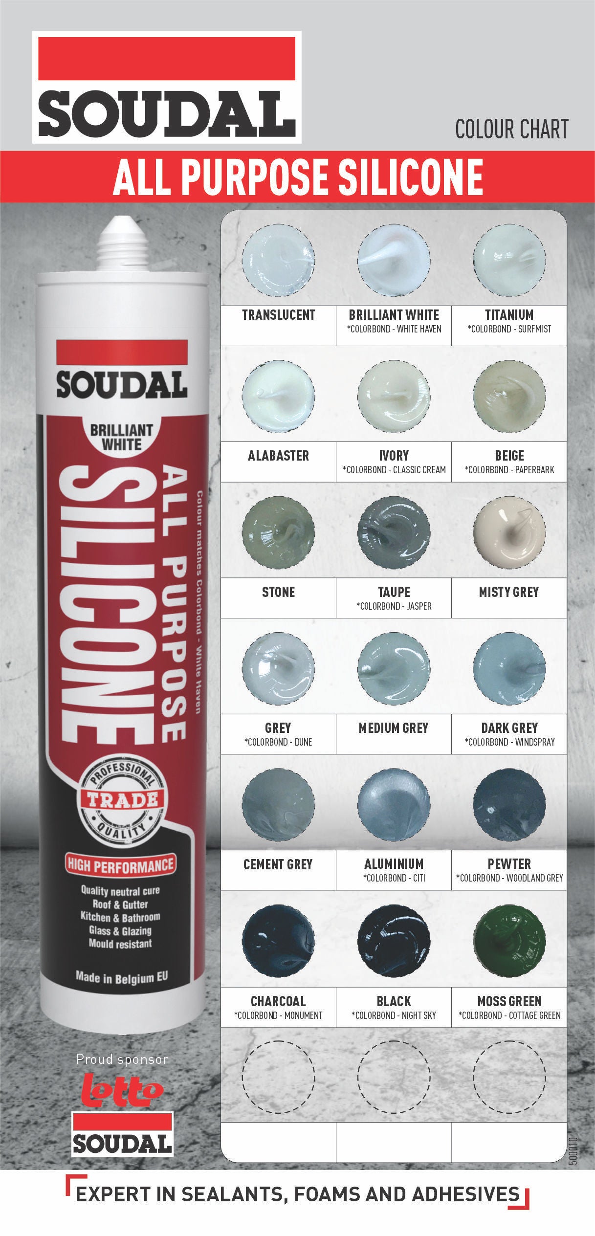 [SOUDAL] All Purpose Silicone 300ml - Alabaster