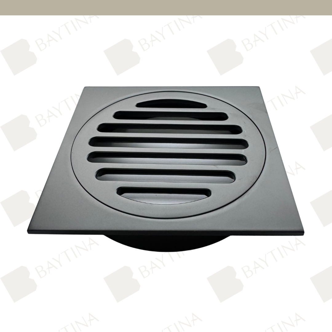 [BAT] Chrome Plate Floor Drain 100mm - Matt Black