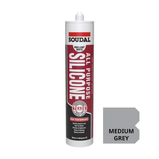 [SOUDAL] All Purpose Silicone 300ml - Medium grey