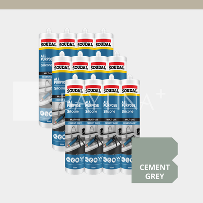 [SOUDAL] All Purpose Silicone 300ml - Cement grey