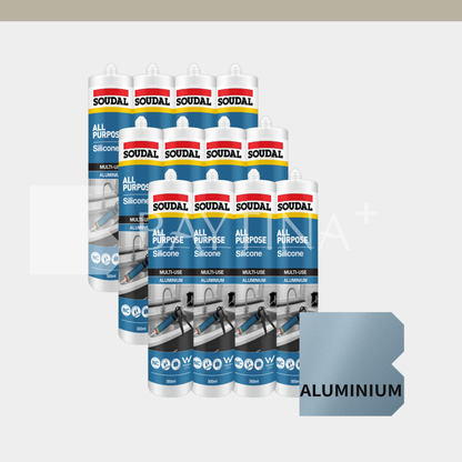 [SOUDAL] All Purpose Silicone 300ml - Aluminium