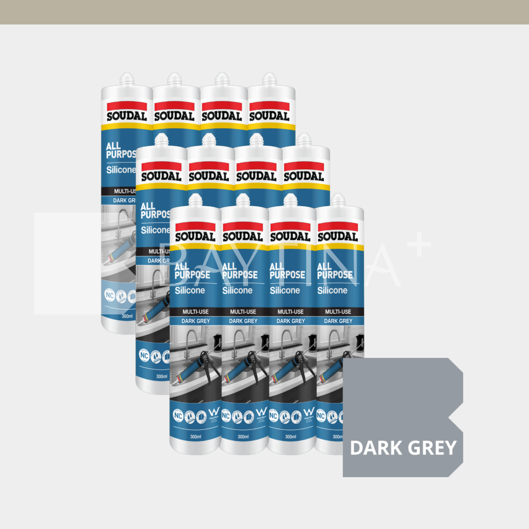 [SOUDAL] All Purpose Silicone 300ml - Dark grey