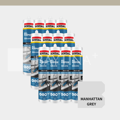 [SOUDAL] All Purpose Silicone 300ml - Manhattan Grey