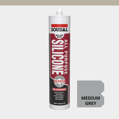 [SOUDAL] All Purpose Silicone 300ml - Medium grey