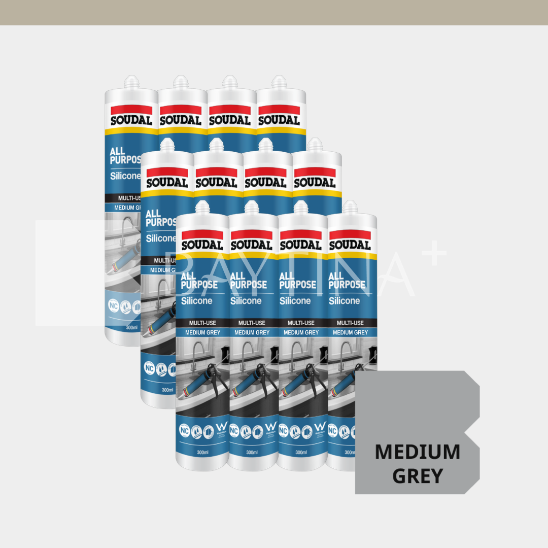 [SOUDAL] All Purpose Silicone 300ml - Medium grey