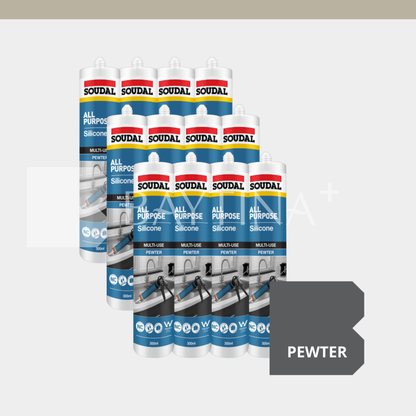 [SOUDAL] All Purpose Silicone 300ml - Pewter