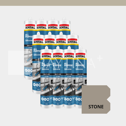 [SOUDAL] All Purpose Silicone 300ml - Stone