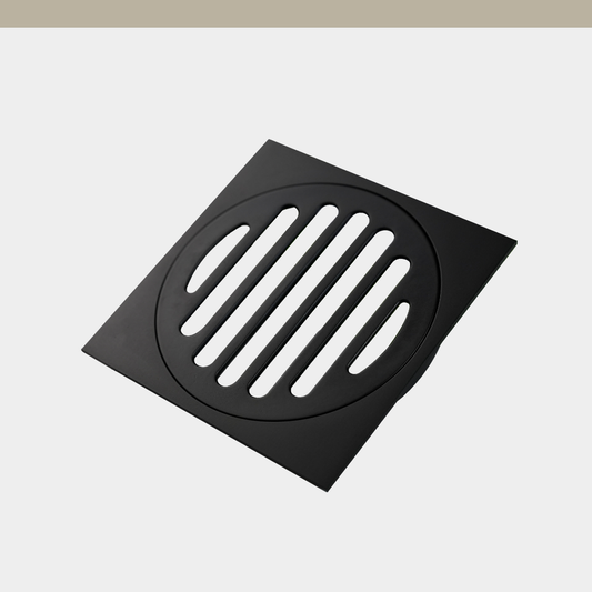 [ZENTIX] Brass Standard Floor Waste 110 x 110mm, 100mm Outlet - Matt Black